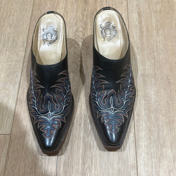 Charlie 1 Horse Womens Size 6 Lucchese Western Mule Boots / Clogs Square Toe - Picture 8 of 16